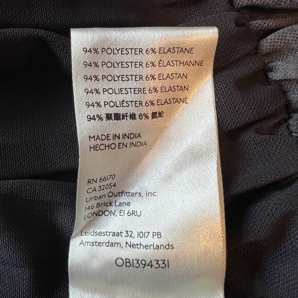 Free People NWT All Night Black Combo Sheer Long Sleeves Ruched Blouse Size XL - Picture 15 of 16